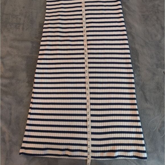 MADEWELL body con cotton blend stripe midi dress euc size m - Picture 7 of 7